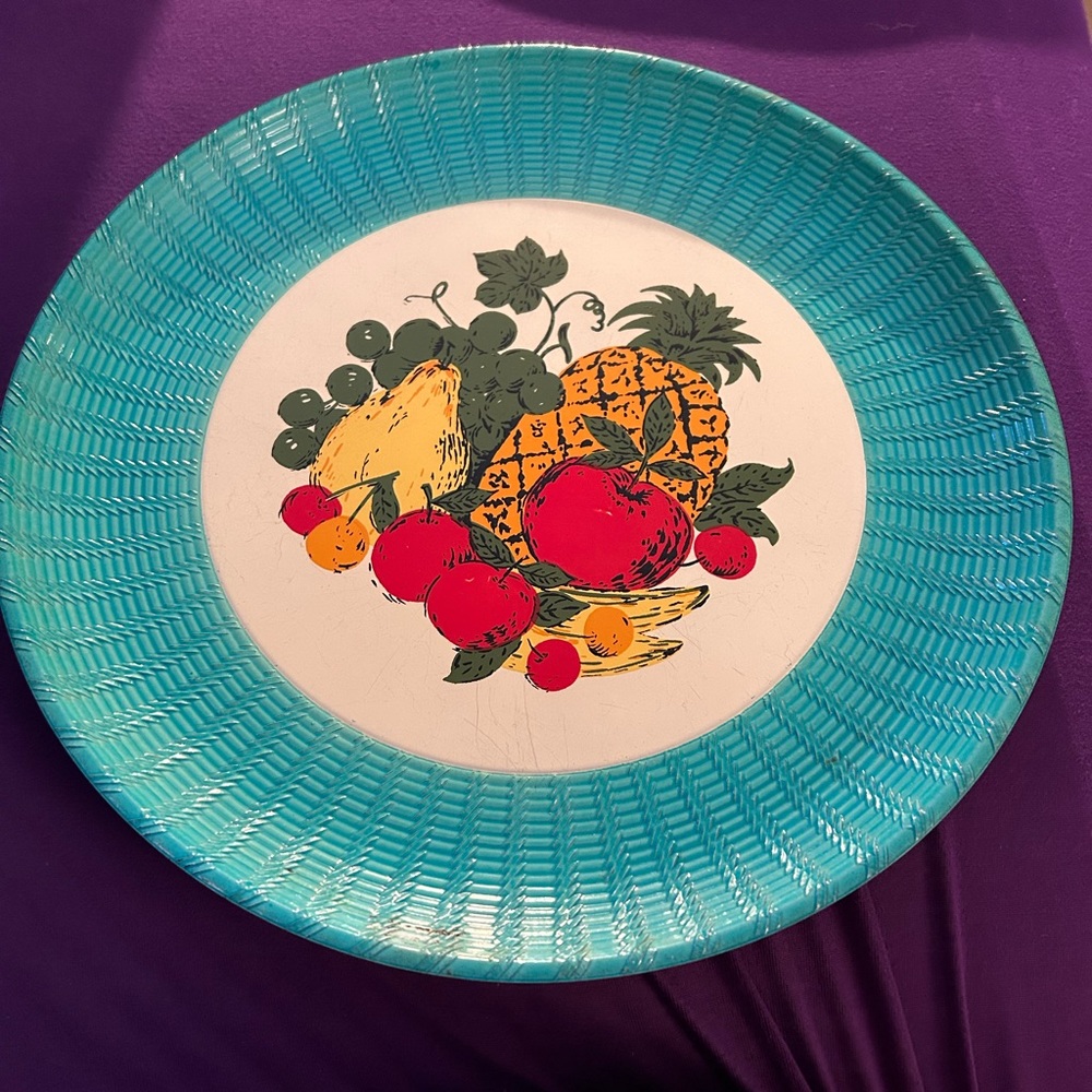 VTG Plastic Charger decorative plate. By F.W. Woolworth. Pretty!!!